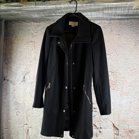 Michael Kors Black Trench Coat size M.  C57 - Picture 1 of 6